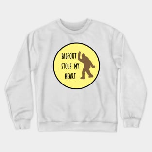 Bigfoot Stole My Heart Yellow Crewneck Sweatshirt